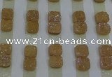 CGC215 10*10mm square druzy quartz cabochons wholesale