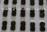 CGC216 10*10mm square druzy quartz cabochons wholesale