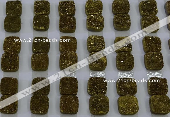 CGC220 12*12mm square druzy quartz cabochons wholesale