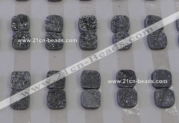 CGC221 12*12mm square druzy quartz cabochons wholesale