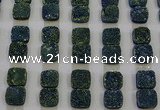 CGC226 12*12mm square druzy quartz cabochons wholesale