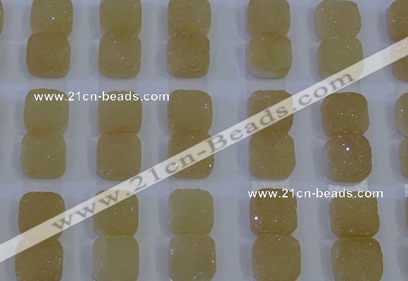 CGC227 12*12mm square druzy quartz cabochons wholesale