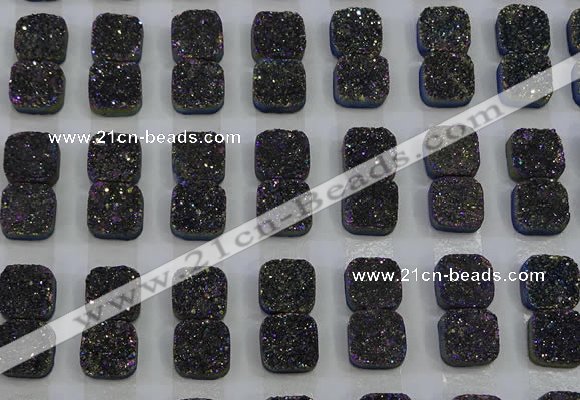 CGC228 12*12mm square druzy quartz cabochons wholesale