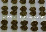 CGC231 10*14mm flat teardrop druzy quartz cabochons wholesale