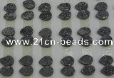 CGC233 10*14mm flat teardrop druzy quartz cabochons wholesale