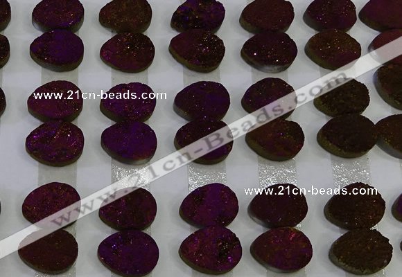 CGC242 12*16mm flat teardrop druzy quartz cabochons wholesale