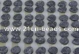 CGC243 12*16mm flat teardrop druzy quartz cabochons wholesale