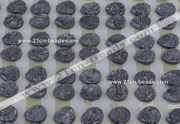 CGC243 12*16mm flat teardrop druzy quartz cabochons wholesale