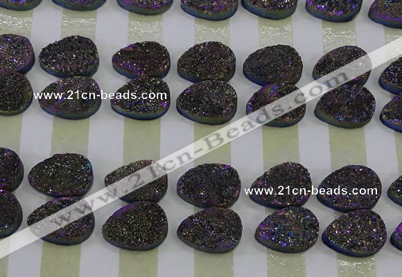 CGC251 13*18mm flat teardrop druzy quartz cabochons wholesale