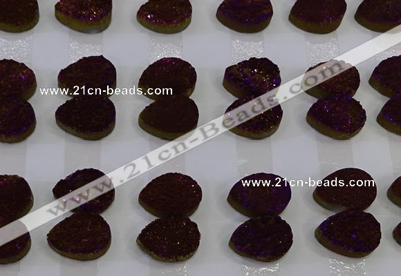 CGC252 13*18mm flat teardrop druzy quartz cabochons wholesale