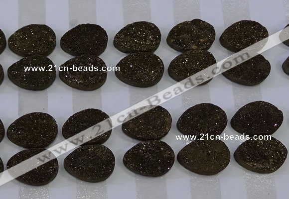 CGC255 13*18mm flat teardrop druzy quartz cabochons wholesale