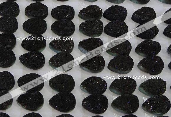 CGC257 13*18mm flat teardrop druzy quartz cabochons wholesale