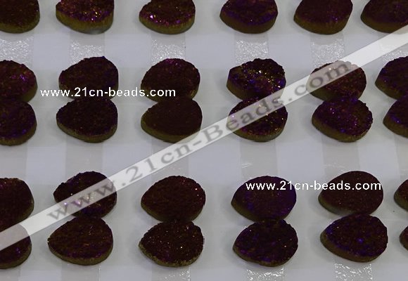 CGC262 15*20mm flat teardrop druzy quartz cabochons wholesale