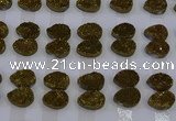 CGC268 15*20mm flat teardrop druzy quartz cabochons wholesale