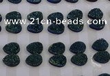 CGC269 15*20mm flat teardrop druzy quartz cabochons wholesale