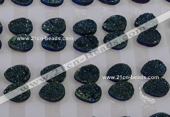 CGC269 15*20mm flat teardrop druzy quartz cabochons wholesale