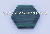 CGC42 25mm hexagon natural malachite gemstone cabochons