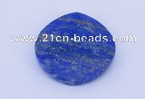 CGC51 6*28mm faceted coin natural lapis lazuli gemstone cabochons