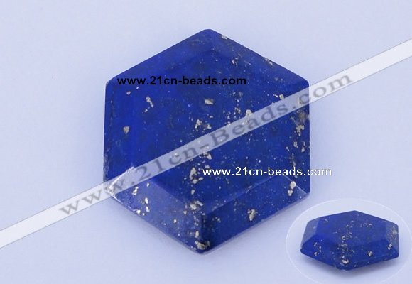 CGC52 6*27mm hexagon natural lapis lazuli gemstone cabochons