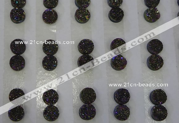 CGC86 8mm flat round druzy quartz cabochons wholesale