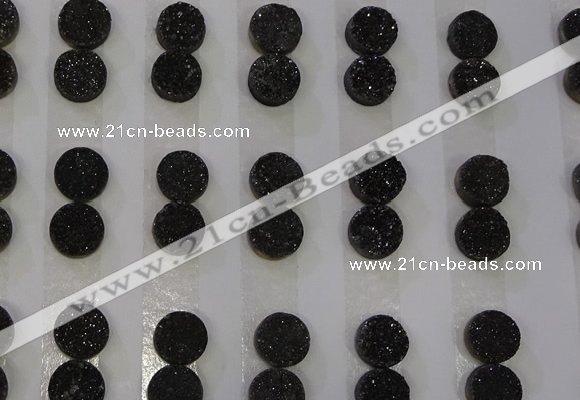 CGC90 10mm flat round druzy quartz cabochons wholesale