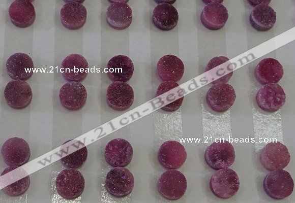 CGC97 10mm flat round druzy quartz cabochons wholesale