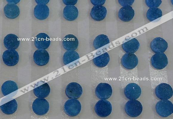 CGC98 10mm flat round druzy quartz cabochons wholesale