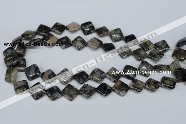 CGE01 15.5 inches 14*14mm diamond glaucophane gemstone beads