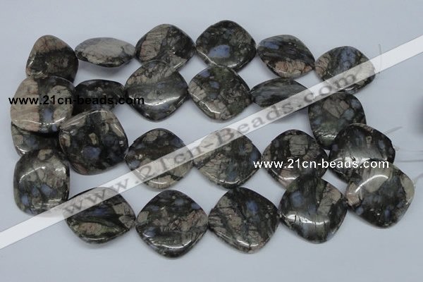 CGE02 15.5 inches 30*30mm diamond glaucophane gemstone beads