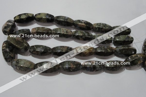 CGE118 15.5 inches 16*30mm rice glaucophane gemstone beads