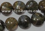 CGE125 15.5 inches 15mm flat round glaucophane gemstone beads