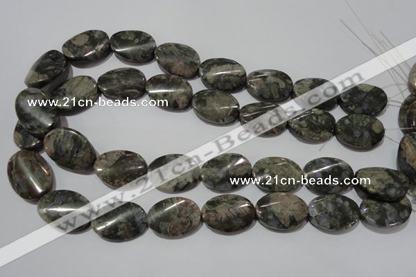 CGE144 15.5 inches 18*25mm twisted oval glaucophane gemstone beads