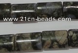 CGE170 15.5 inches 13*18mm flat tube glaucophane gemstone beads