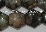 CGE174 15.5 inches 20*20mm hexagon glaucophane gemstone beads