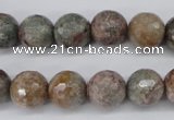 CGG15 15.5 inches 12mm faceted round ghost gemstone beads wholesale