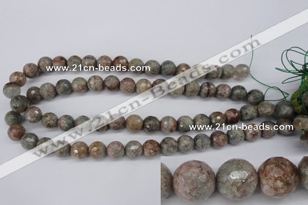 CGG15 15.5 inches 12mm faceted round ghost gemstone beads wholesale