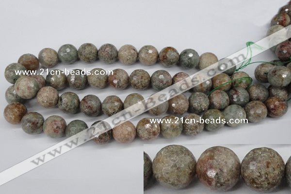 CGG17 15.5 inches 16mm faceted round ghost gemstone beads wholesale