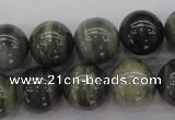 CGH06 15.5 inches 14mm round green hair stone beads wholesale