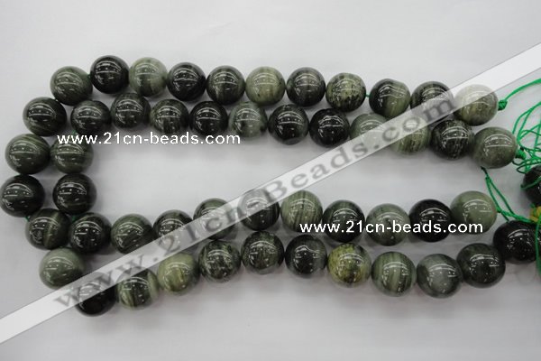 CGH07 15.5 inches 16mm round green hair stone beads wholesale