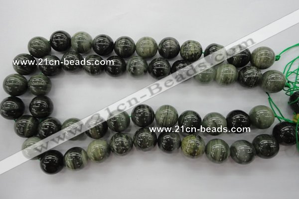 CGH08 15.5 inches 18mm round green hair stone beads wholesale