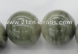 CGH10 15.5 inches 25mm round green hair stone beads wholesale