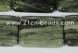 CGH31 15.5 inches 22*30mm rectangle green hair stone beads