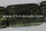 CGH32 15.5 inches 30*40mm rectangle green hair stone beads