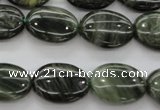 CGH46 15.5 inches 15*20mm oval green hair stone beads wholesale