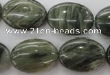 CGH47 15.5 inches 18*25mm oval green hair stone beads wholesale