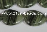 CGH56 15.5 inches 18*25mm flat teardrop green hair stone beads