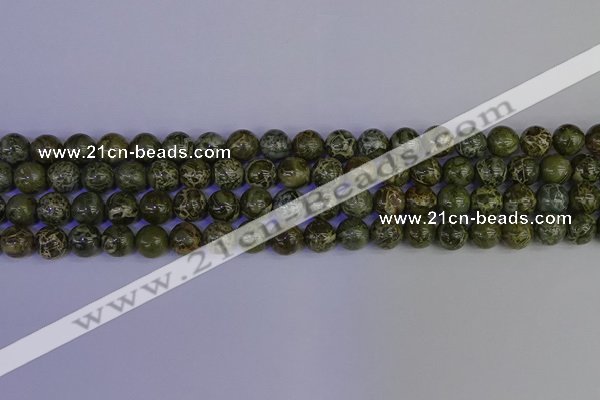 CGJ352 15.5 inches 8mm round green bee jasper beads wholesale