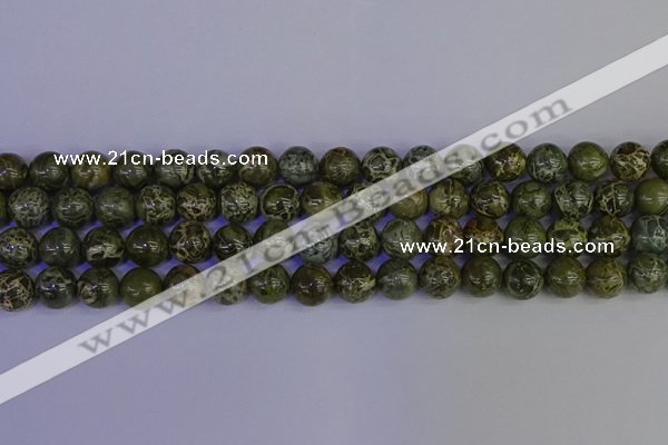 CGJ353 15.5 inches 10mm round green bee jasper beads wholesale