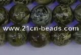 CGJ354 15.5 inches 12mm round green bee jasper beads wholesale