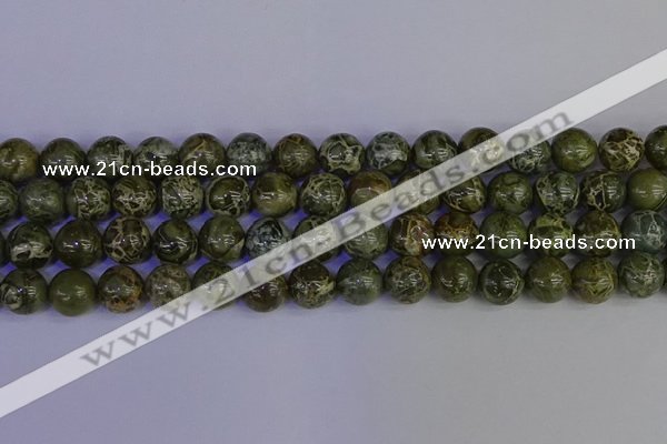 CGJ354 15.5 inches 12mm round green bee jasper beads wholesale